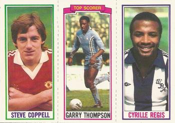 1981-82 Topps Footballer #115 / 148 / 77 Cyrille Regis / Garry Thompson / Steve Coppell Front