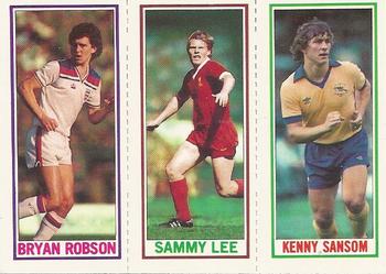 1981-82 Topps Footballer #8 / 54 / 117 Kenny Sansom / Sammy Lee / Bryan Robson Front