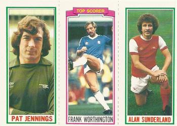 1981-82 Topps Footballer #4 / 146 / 1 Alan Sunderland / Frank Worthington  / Pat Jennings Front