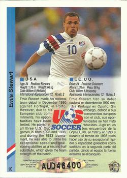 1993 Upper Deck World Cup Preview (English/Spanish) - USA Autographed Factory #10 Earnie Stewart Back