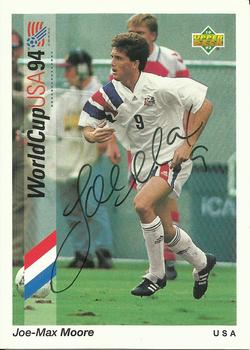 1993 Upper Deck World Cup Preview (English/Spanish) - USA Autographed Factory #26 Joe-Max Moore Front
