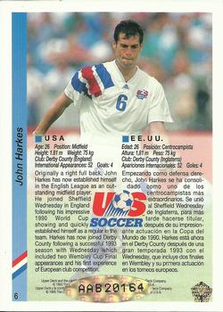 1993 Upper Deck World Cup Preview (English/Spanish) - USA Autographed Factory #6 John Harkes Back