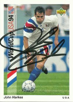 1993 Upper Deck World Cup Preview (English/Spanish) - USA Autographed Factory #6 John Harkes Front