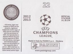 2012-13 Panini UEFA Champions League Stickers #22 Joao Moutinho Back