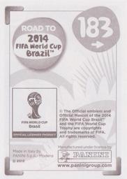 2013 Panini Road to 2014 FIFA World Cup Brazil Stickers #183 Abel Aguilar Back