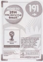 2013 Panini Road to 2014 FIFA World Cup Brazil Stickers #191 Jairo Campos Back