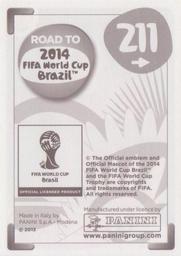2013 Panini Road to 2014 FIFA World Cup Brazil Stickers #211 Edgar Benitez Back