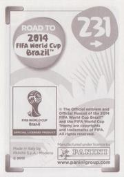 2013 Panini Road to 2014 FIFA World Cup Brazil Stickers #231 Alexander Gonzalez Back
