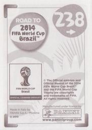2013 Panini Road to 2014 FIFA World Cup Brazil Stickers #238 Franklin Lucena Back