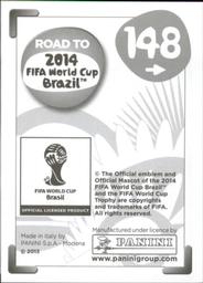 2013 Panini Road to 2014 FIFA World Cup Brazil Stickers #148 Christian Vargas Back