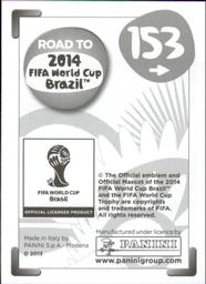 2013 Panini Road to 2014 FIFA World Cup Brazil Stickers #153 Gualberto Mojica Back