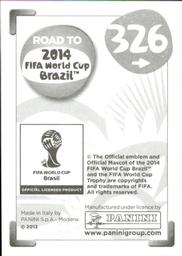 2013 Panini Road to 2014 FIFA World Cup Brazil Stickers #326 Silvestre Varela Back