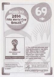 2013 Panini Road to 2014 FIFA World Cup Brazil Stickers #69 Sergio Aguero Back