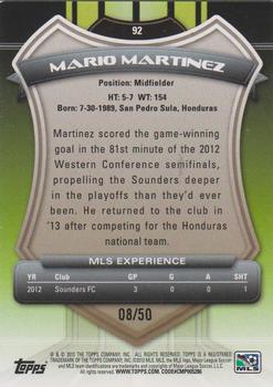 2013 Topps MLS - Blue #92 Mario Martinez Back