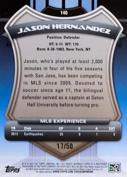 2013 Topps MLS - Blue #140 Jason Hernandez Back