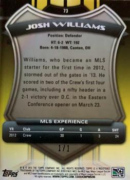 2013 Topps MLS - Golazo #73 Josh Williams Back