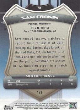 2013 Topps MLS - Golazo #91 Sam Cronin Back