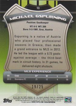 2013 Topps MLS - Gold #13 Michael Gspurning Back