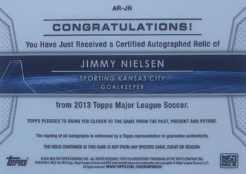 2013 Topps MLS - Relic Autographs #AR-JN Jimmy Nielsen Back