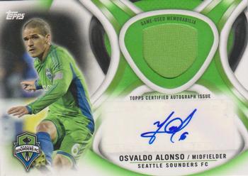 2013 Topps MLS - Relic Autographs Green #AR-OA Osvaldo Alonso Front