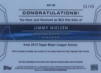 2013 Topps MLS - Relics Blue #KIT-JN Jimmy Nielsen Back