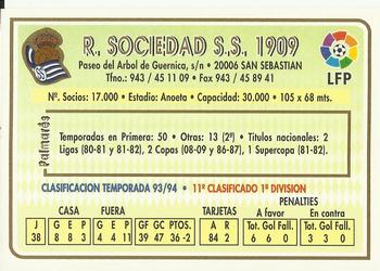 1994-95 Mundicromo Sport Las Fichas de La Liga #183 Team Card Back