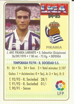 1994-95 Mundicromo Sport Las Fichas de La Liga #186 Pikabea Back