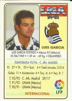 1994-95 Mundicromo Sport Las Fichas de La Liga #200 Luis Garcia Back