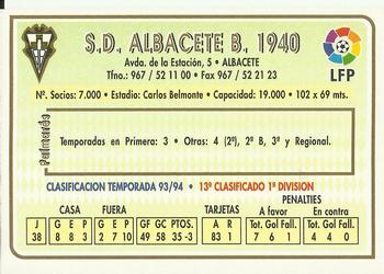 1994-95 Mundicromo Sport Las Fichas de La Liga #219 Team Card Back