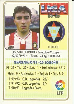 1994-95 Mundicromo Sport Las Fichas de La Liga #276 Dulce Back