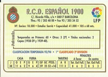 1994-95 Mundicromo Sport Las Fichas de La Liga #309 Team Card Back