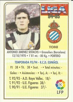1994-95 Mundicromo Sport Las Fichas de La Liga #310 Toni Back