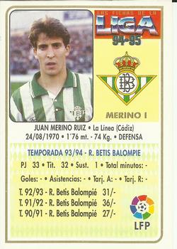 1994-95 Mundicromo Sport Las Fichas de La Liga #331 Merino I Back