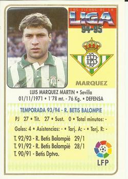 1994-95 Mundicromo Sport Las Fichas de La Liga #333 Marquez Back