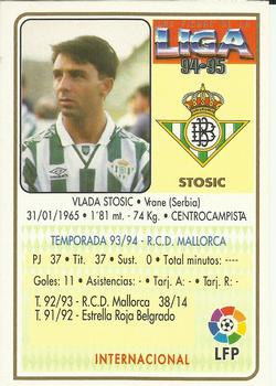 1994-95 Mundicromo Sport Las Fichas de La Liga #342 Stosic Back
