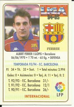 1994-95 Mundicromo Sport Las Fichas de La Liga #6 Ferrer Back