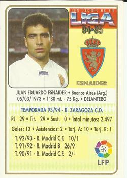 1994-95 Mundicromo Sport Las Fichas de La Liga #53 Esnaider Back