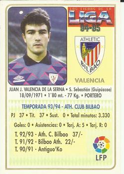 1994-95 Mundicromo Sport Las Fichas de La Liga #76 Valencia Back