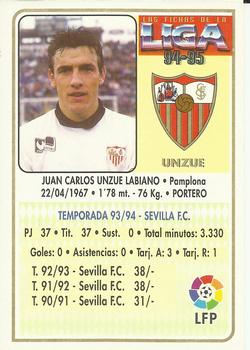 1994-95 Mundicromo Sport Las Fichas de La Liga #94 Unzue Back