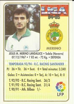 1994-95 Mundicromo Sport Las Fichas de La Liga #135 Merino Back