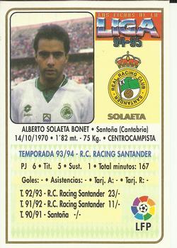 1994-95 Mundicromo Sport Las Fichas de La Liga #136 Solaeta Back
