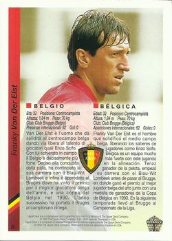 1993 Upper Deck World Cup Preview (Spanish/Italian) #8 Franky Van Der Elst Back