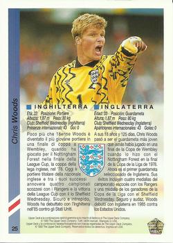 1993 Upper Deck World Cup Preview (Spanish/Italian) #25 Chris Woods Back