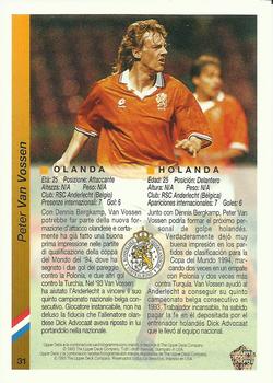 1993 Upper Deck World Cup Preview (Spanish/Italian) #31 Peter Van Vossen Back