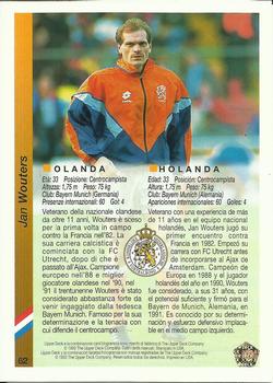 1993 Upper Deck World Cup Preview (Spanish/Italian) #62 Jan Wouters Back