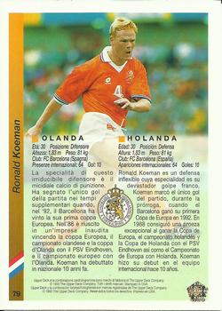 1993 Upper Deck World Cup Preview (Spanish/Italian) #79 Ronald Koeman Back