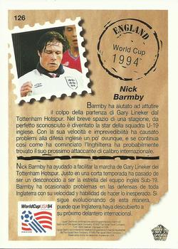 1993 Upper Deck World Cup Preview (Spanish/Italian) #126 Nick Barmby Back