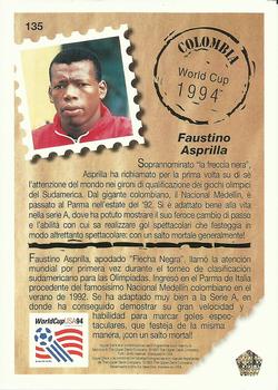 1993 Upper Deck World Cup Preview (Spanish/Italian) #135 Faustino Asprilla Back