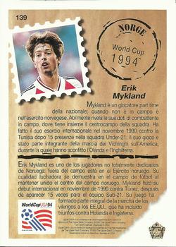 1993 Upper Deck World Cup Preview (Spanish/Italian) #139 Erik Mykland Back