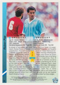 1993 Upper Deck World Cup Preview (English/German) #5 Ruben Paz Back